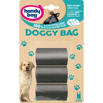 Handy Bag bolsas para excrementos de perro con asas 36 bolsas (pack de 10)
