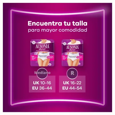 Ausonia Discreet pants incontinencia plus talla G 8 braguitas - pack de 2 unidades – foto 4