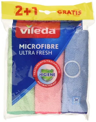 Vileda Bayeta de Microfibra Ultrafresh, 3 bayetas - pack de 12 unidades – foto 2