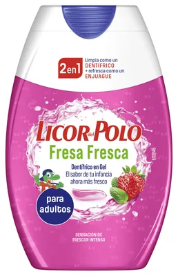 Licor del Polo 2 en 1 Fresa Fresca Pasta de Dientes Frescor Intenso 75 ml (pack de 12)