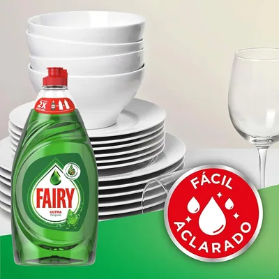 Fairy Ultra Original líquido lavavajillas verde LiftAction 820 ml - pack de 12 unidades – foto 4