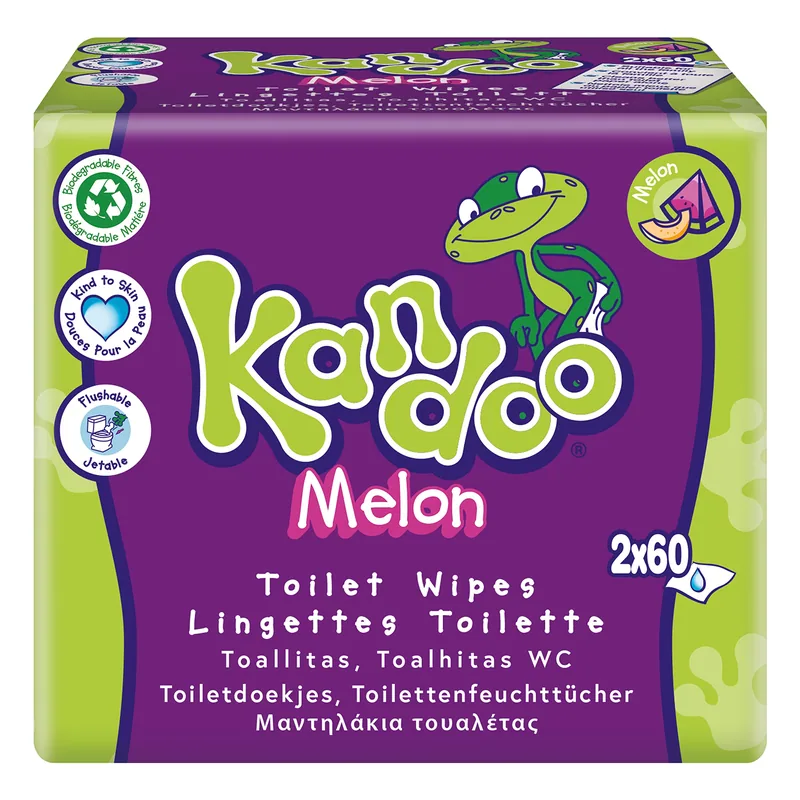 Kandoo Toallitas WC Melón - pack de 3 unidades