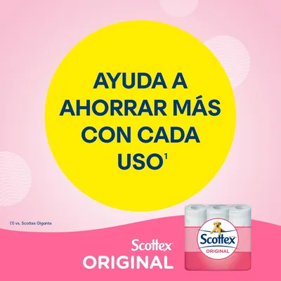 Scottex Original Papel Higiénico Seco, 32 rollos - pack de 4 unidades – foto 3
