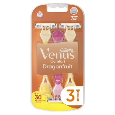 Gillette 3 Dragonfruit maquinillas de afeitar desechables 3 maquinillas (pack de 8)