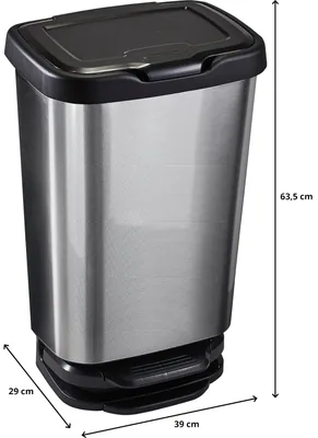 M home by Mazzei Mondex Cubo con Pedal Jive Gris 39x29x63.5 cm - 1 unidad – foto 3