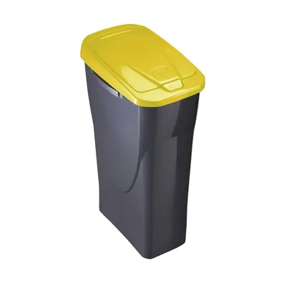 M home by Mazzei Mondex Cubo con Tapa 15LT ecobin con Tapa Amarilla 42X31X20CM
