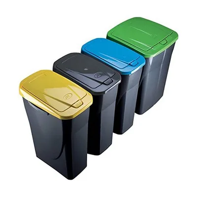 M home by Mazzei Mondex Cubo con Tapa 15LT ecobin con Tapa Amarilla 42X31X20CM - 1 unidad – foto 2
