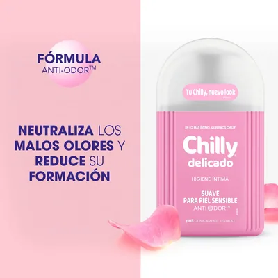Chilly Delicado, Gel de Higiene Íntima, Fórmula Suave, 250ml - pack de 3 unidades – foto 2