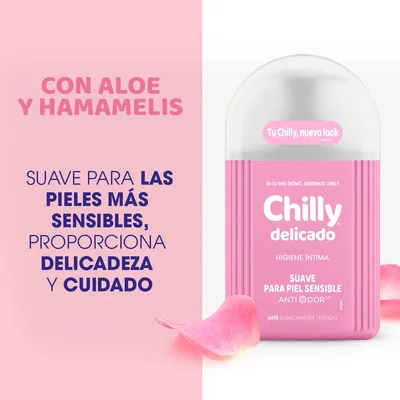 Chilly Delicado, Gel de Higiene Íntima, Fórmula Suave, 250ml - pack de 3 unidades – foto 3