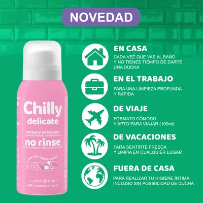 Chilly Espuma de higiene íntima sin aclarado Delicado - pack de 3 unidades – foto 3