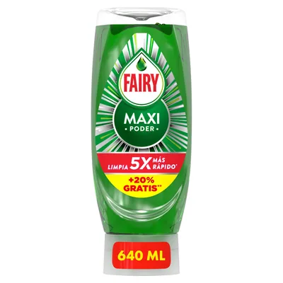Fairy Maxi Poder líquido lavavajillas 640 ml (pack de 6)