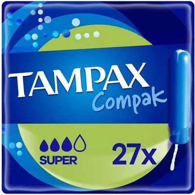 Tampax Compak Tampones con Aplicador Super, 27 tampones (pack de 6)