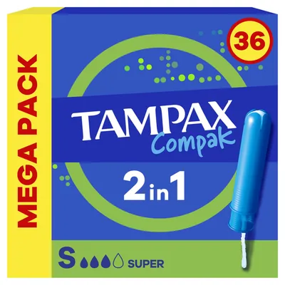 Tampax Compak Super, 36 tampones (pack de 6)