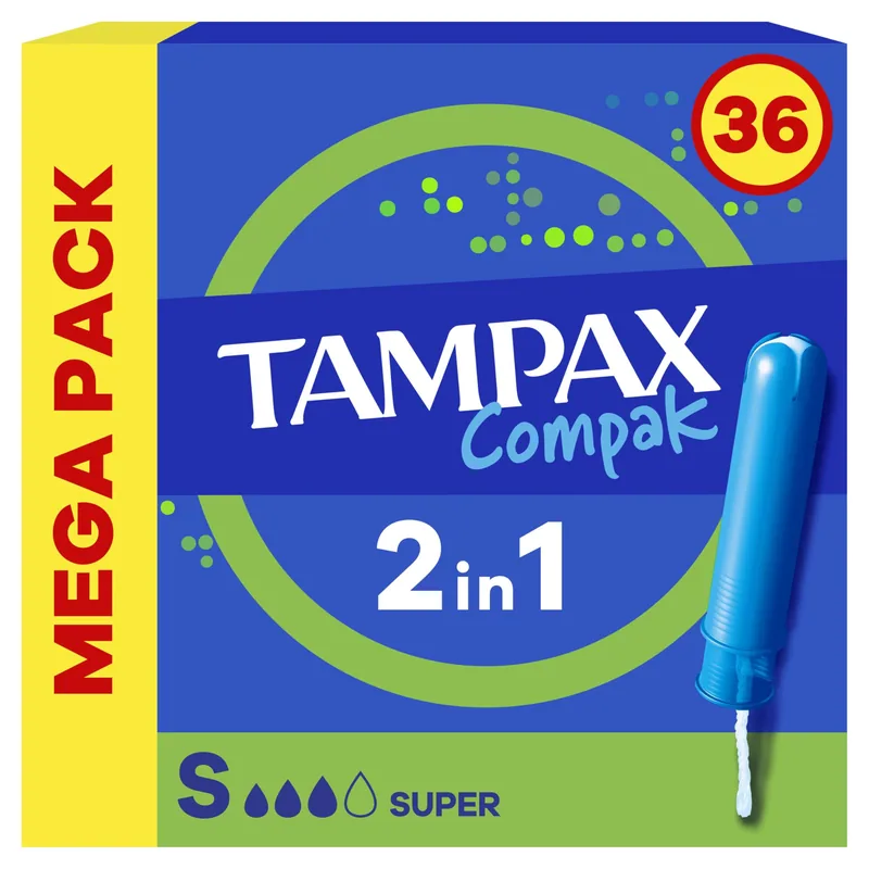 Tampax Compak Super, 36 tampones - pack de 6 unidades