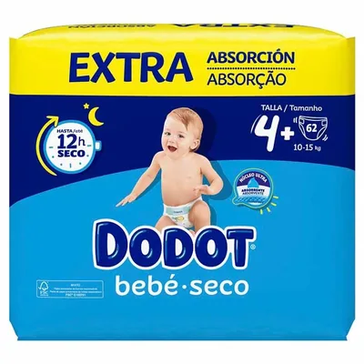 Dodot Bebé Seco Extra talla 4 62 pañales