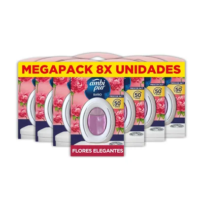 Ambi-Pur Baño ambientador continuo Flores Elegantes 7,5 ml (pack de 6)
