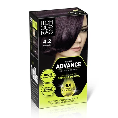 Llongueras Color Advance Tinte Pelo Mujer Tono 4.2 Borgoña 146,5 ml - pack de 3 unidades – foto 2