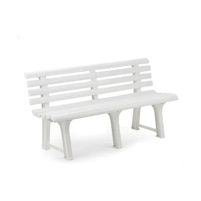 Ipae Progarden Banco con Respaldo Orchidea Blanco Polipropileno 74 cm
