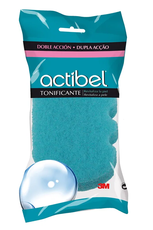 Actibel Doble acción tonificante 2 esponjas y chanclas de mujer 250 ml - pack de 12 unidades