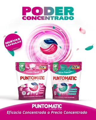 Puntomatic Cápsulas Tricámara Frescor Quitamanchas 12 lavados 156 ml - pack de 8 unidades – foto 5