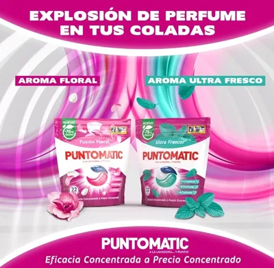 Puntomatic Cápsulas Tricámara Floral, 48 lavados - pack de 4 unidades – foto 4