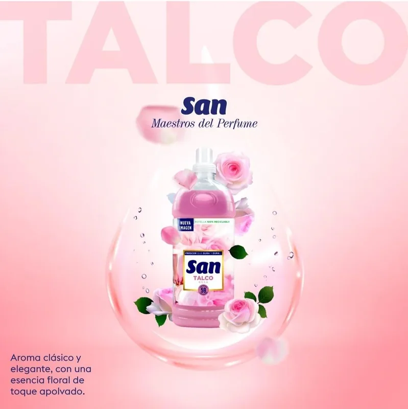 SAN Suavizante Ropa Lavadora Líquido Concentrado 59 Lavados 1260 ml - pack de 8 unidades