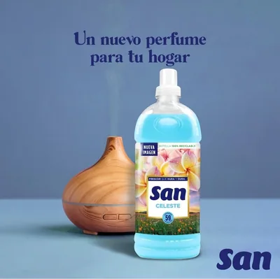 SAN Suavizante Ropa Lavadora Líquido Concentrado 59 Lavados 1290 ml - pack de 8 unidades – foto 2