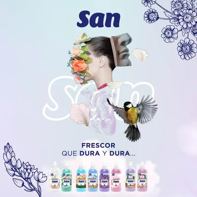 SAN Suavizante Ropa Lavadora Líquido Concentrado 59 Lavados 1290 ml - pack de 8 unidades – foto 3