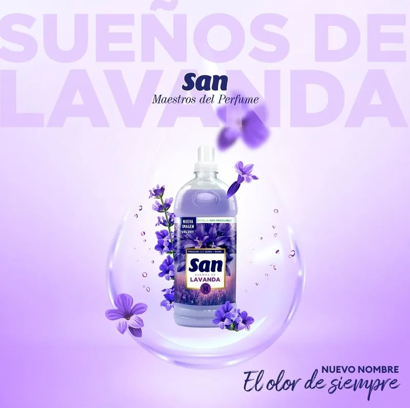 SAN Suavizante Ropa Lavadora Líquido Concentrado 59 Lavados 1298 ml - pack de 8 unidades