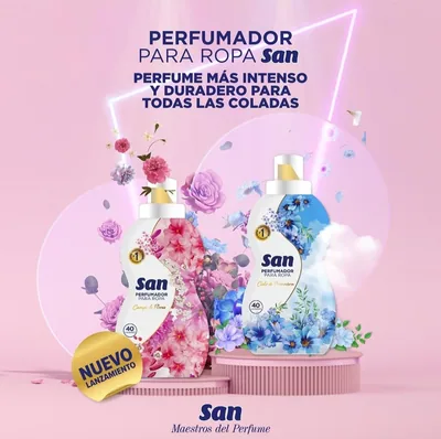 SAN Cielo de Primavera Perfumador Líquido Concentrado para Ropa 40 lavados 800 ml - pack de 8 unidades – foto 2