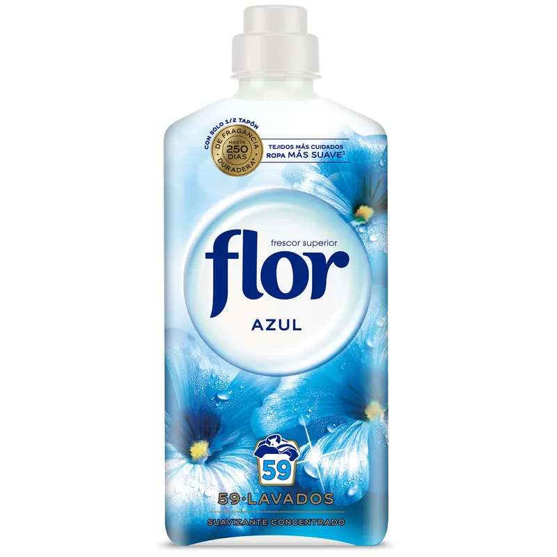 Flor Suavizante para la ropa concentrado aroma azul 59 dosis 1062 ml - pack de 10 unidades