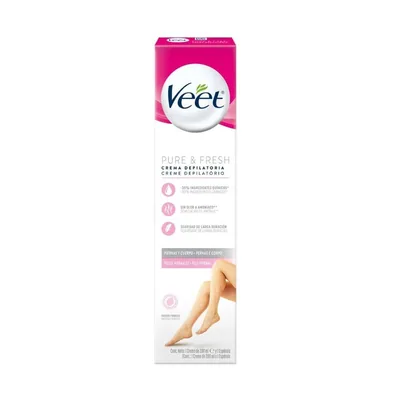 Veet Pure Crema Depilatoria Corporal para Mujer 200ml (pack de 3)