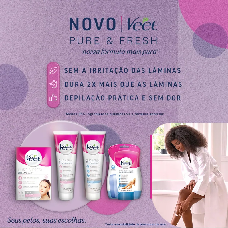 Veet Pure Crema Depilatoria Corporal para Mujer 200ml - pack de 3 unidades