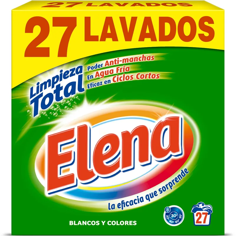 Elena Detergente en polvo para lavadora Fuerza Polar 35 lavados - pack de 6 unidades