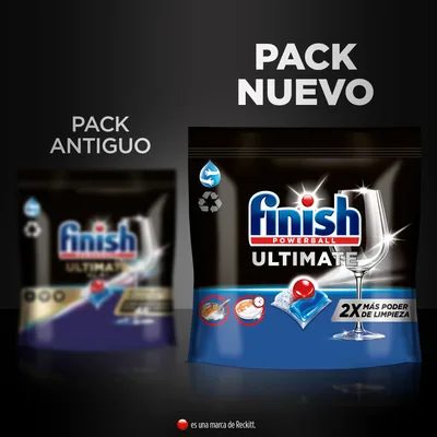 Finish Ultimate pastillas para el lavavajillas brillo diamante 32 pastillas - pack de 7 unidades – foto 5
