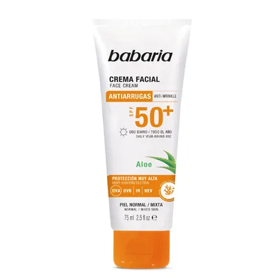 Babaria protector solar facial 50 aloe (pack de 2)