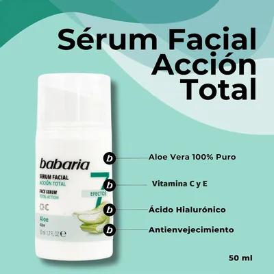 Babaria Serum Facial con Aloe Vera Puro 100% 50ml - pack de 2 unidades – foto 5