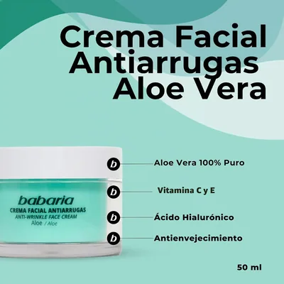 Babaria Crema Antiarrugas Muje Aloe Vera 50 ml - pack de 2 unidades – foto 6