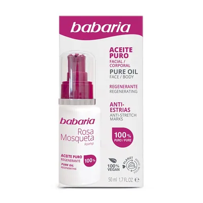 Babaria aceite de rosa mosqueta puro 100% 50 ml (pack de 2)