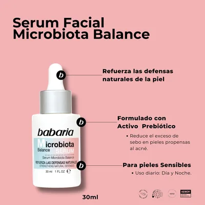 Babaria Serum Facial Microbiota con Acido Hialuronico 30ml - pack de 2 unidades – foto 6