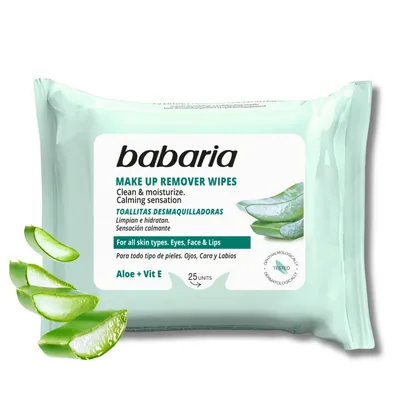 Babaria toallitas desmaquillantes aloe vera 25 toallitas (pack de 6)