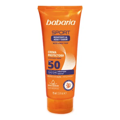 Babaria protector solar facial Sport SPF50+ 75 ml (pack de 2)