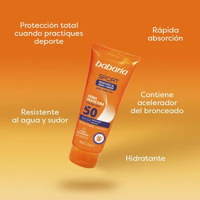 Babaria Protector solar facial Sport SPF50+ 75 ml - pack de 2 unidades – foto 1