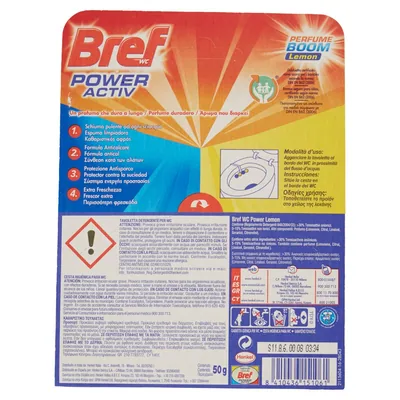Bref Colgador WC Limón Poder Activo 51gr 750 ml - pack de 10 unidades – foto 3