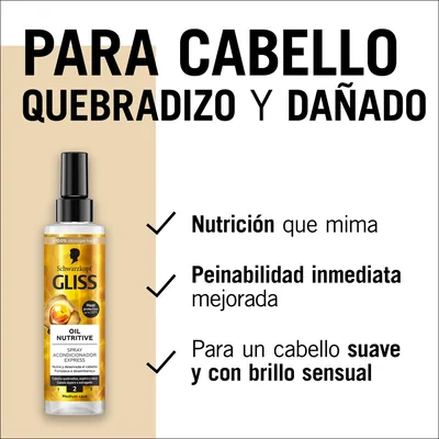 Gliss Schwarzkopf Oil Nutritive Spray Conditioner Express Repair 200Ml - pack de 3 unidades – foto 4