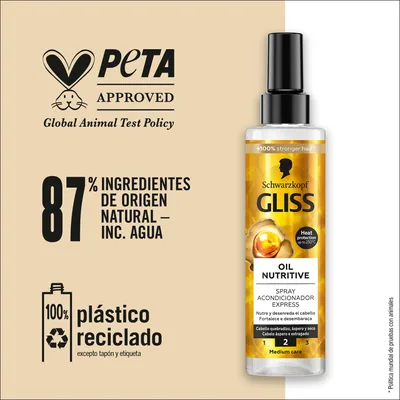 Gliss Schwarzkopf Oil Nutritive Spray Conditioner Express Repair 200Ml - pack de 3 unidades – foto 5