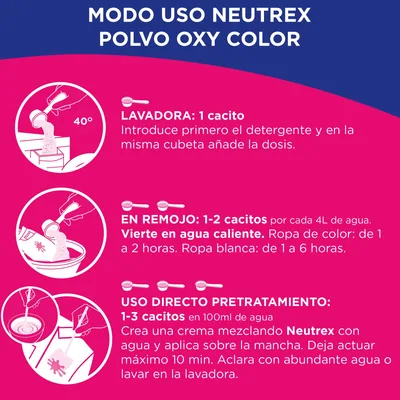Neutrex Oxy Color Quitamanchas en Polvo 16 lavados 125 ml - pack de 8 unidades – foto 4