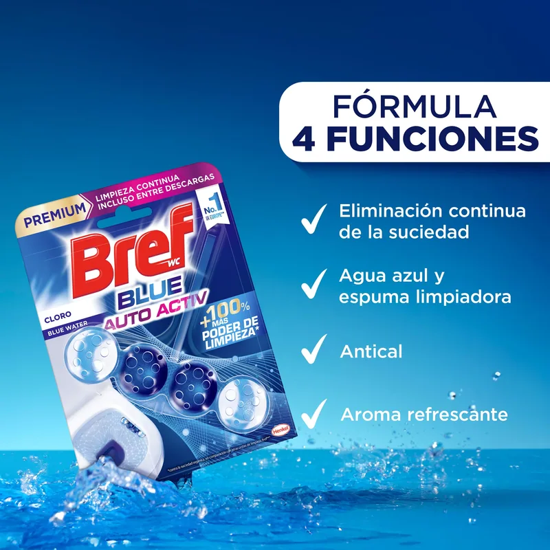 Bref Blue Activ cloro cesta WC 100 ml - pack de 10 unidades