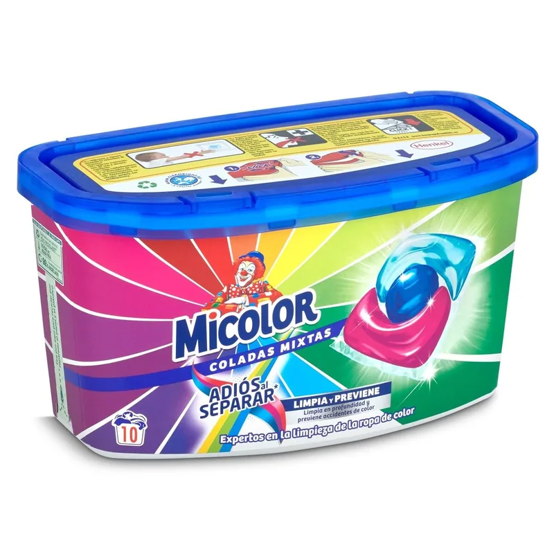 Micolor Detergente en Cápsulas Adiós al Separar 10 lavados 1867 ml - pack de 8 unidades