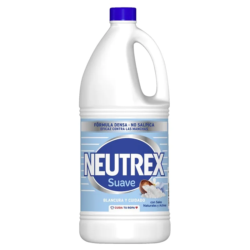 Neutrex Lejía Suave Acción Total para Lavadora 1.9 L - pack de 8 unidades